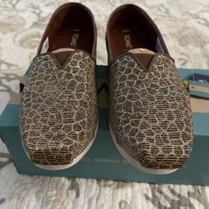 Toms Alpargata In Bronze Animal Print Womens size 8.5